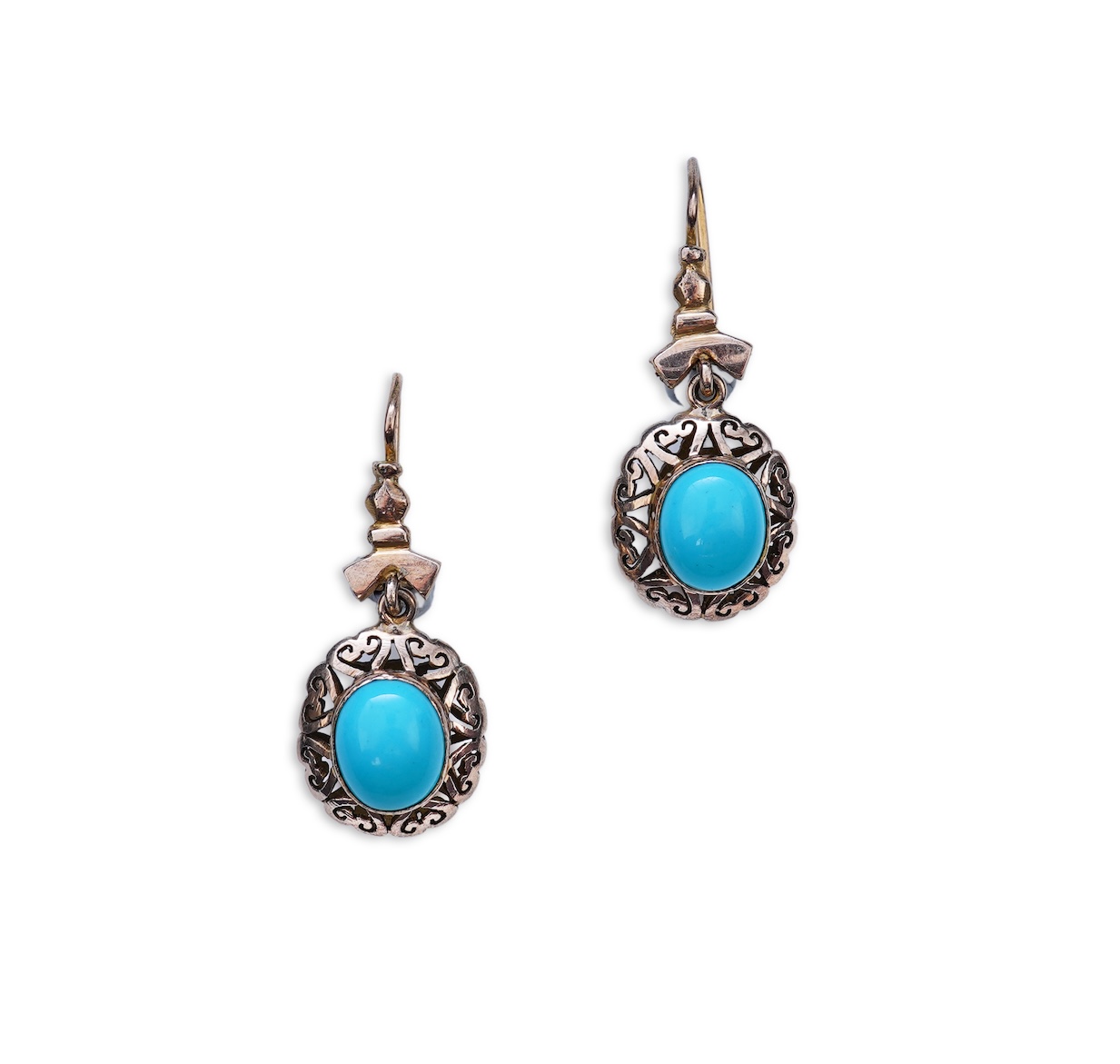 A pair of simulated turquoise earrings